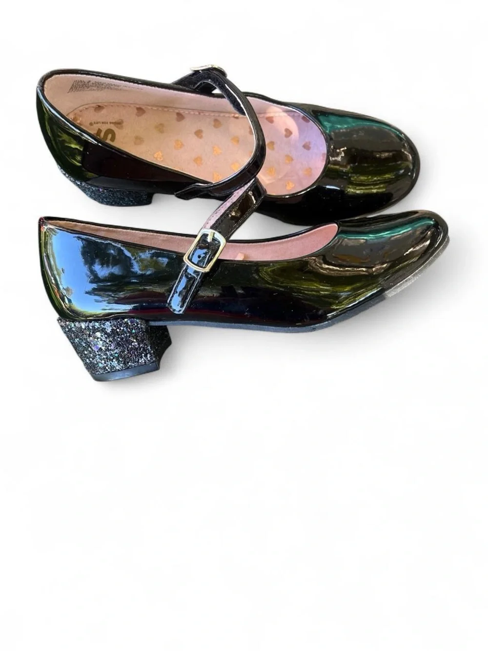 Kohl's Black Patent Mary Jane Shoes with Heart Lining
